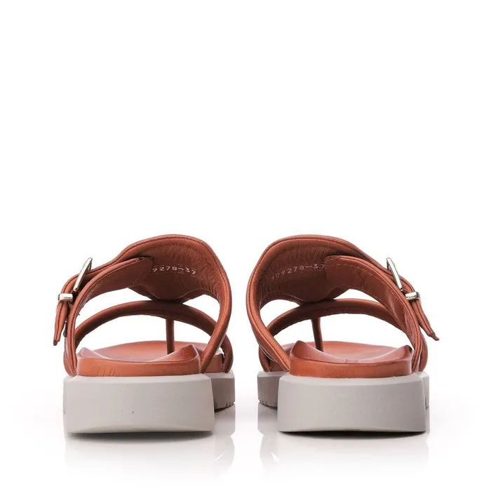 Slider Sandals Women Moda In Pelle Shoon Sh Impost Tan Leather