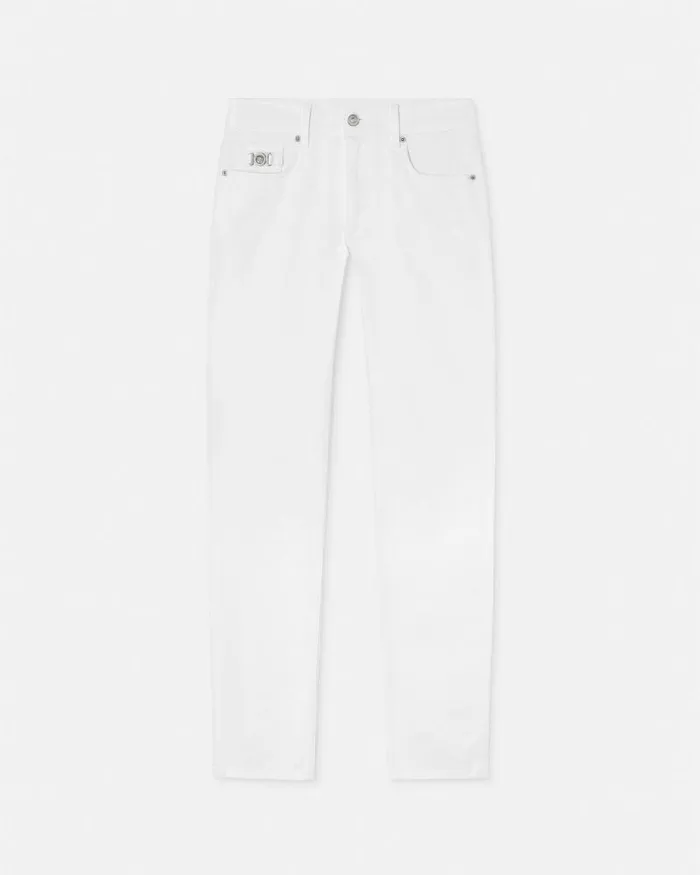 SlimFit Jeans White Men Versace Pants and Shorts