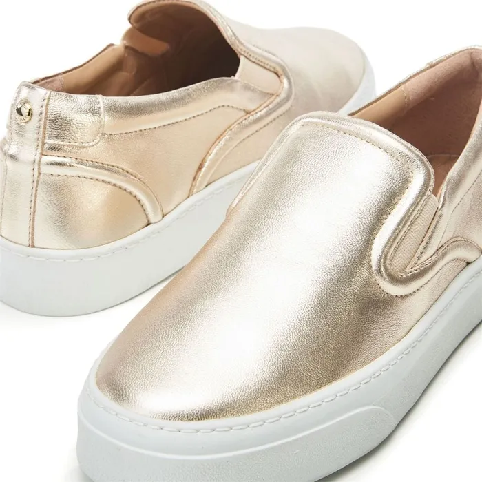 SlipOn Trainers Women Moda In Pelle Adreenia Gold Leather