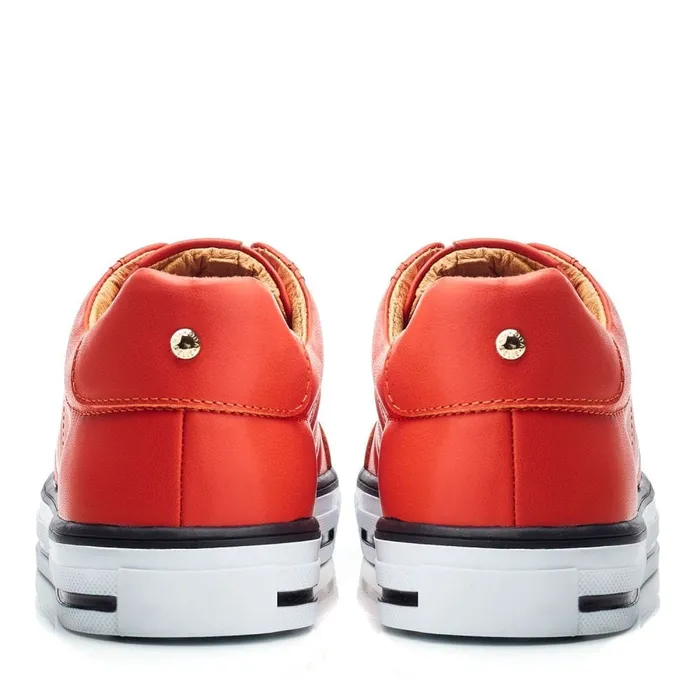 SlipOn Trainers Women Moda In Pelle Bennii Orange Leather