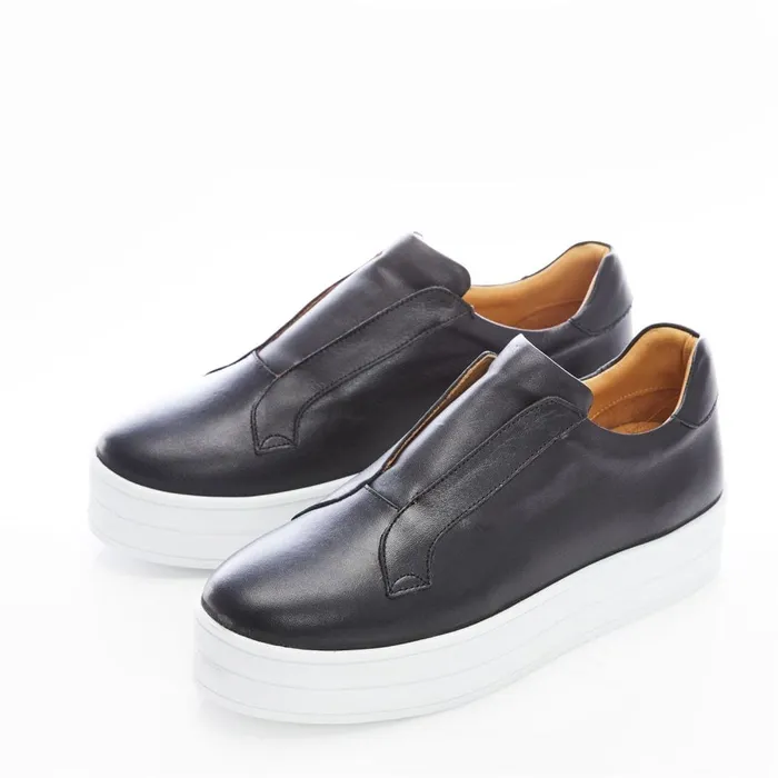SlipOn Trainers Women Moda In Pelle Bsoleful BBath Black Leather