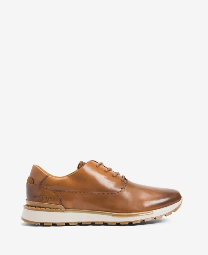 Sneakers Men Kenneth Cole Kev Leather LaceUp With TECHNICOLE Cognac