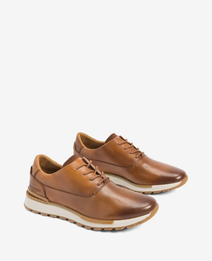 Sneakers Men Kenneth Cole Kev Leather LaceUp With TECHNICOLE Cognac