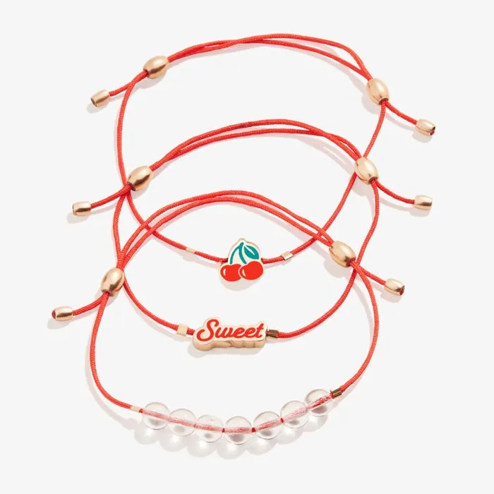 So Sweet Cherry Cord Bracelets Set Of 3 Shiny Rose Gold Women Alex And Ani Jewelry Sets So Sweet Cherry Cord Bracelets Set Of 3 Shiny Rose Gold Women Alex And Ani Jewelry Sets