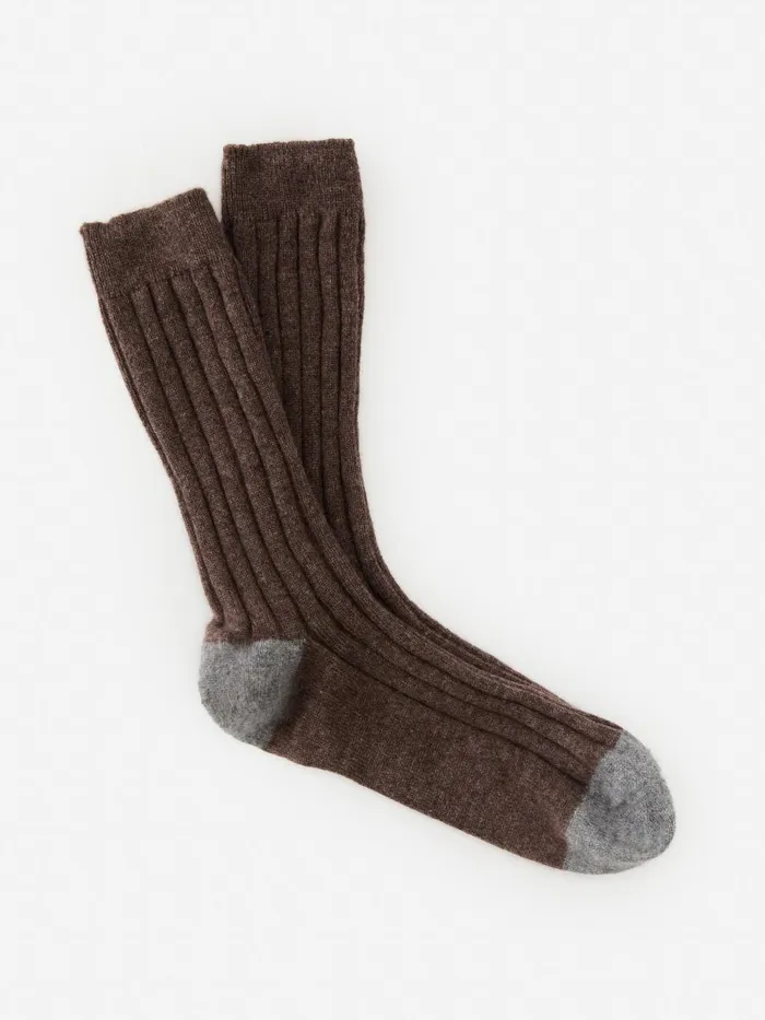 Socks Men JMcLaughlin Cashmere Socks Heather Brownheather Gray