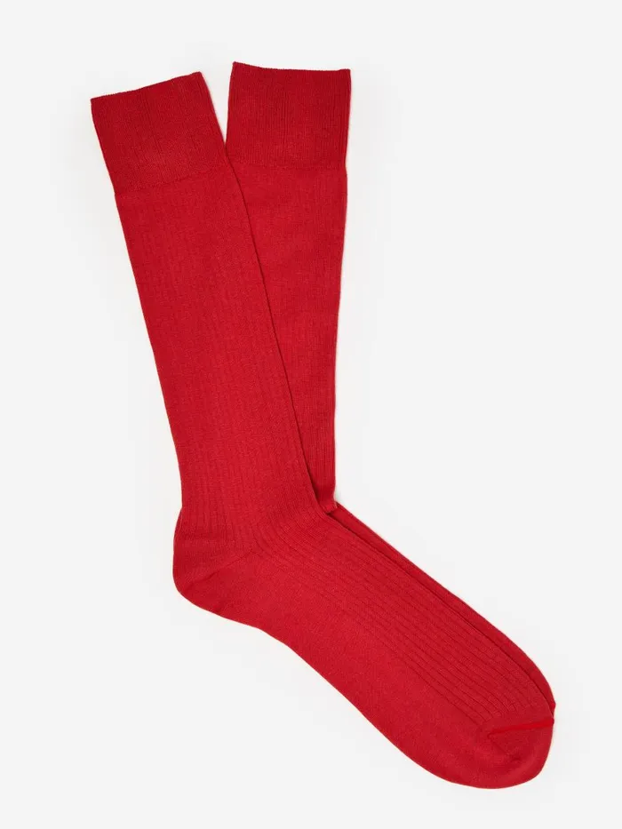 Socks Men JMcLaughlin Ribbed Socks Red