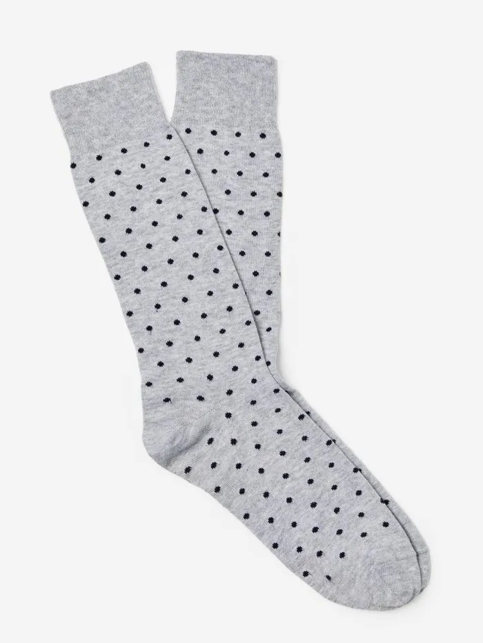 Socks Men JMcLaughlin Socks In Polka Dots Light Heather Graynavy