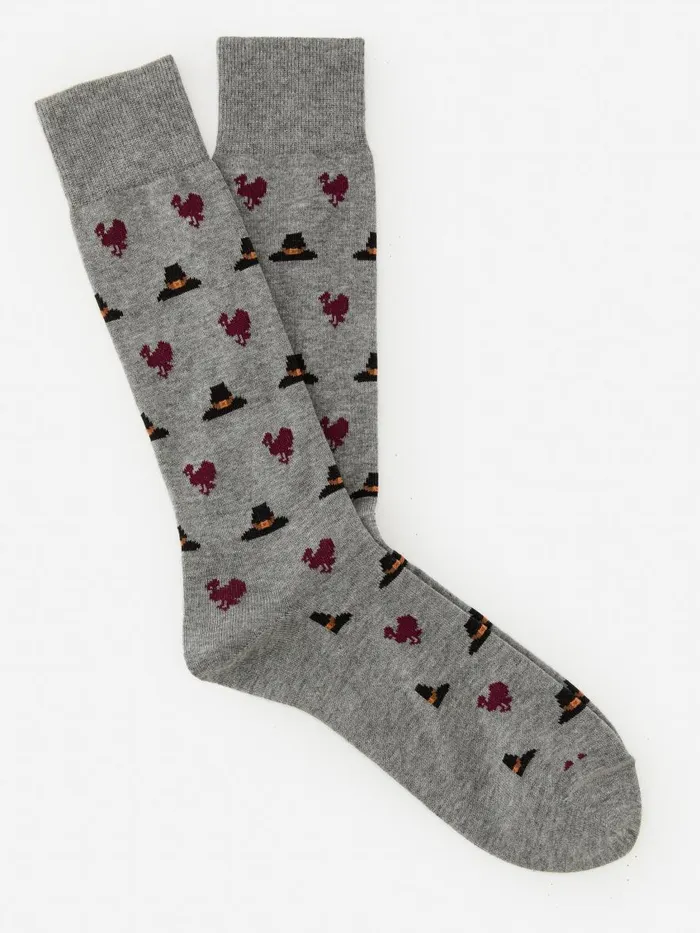 Socks Men JMcLaughlin Socks In Turkey and Pilgrim Hat Medium Heather Gray
