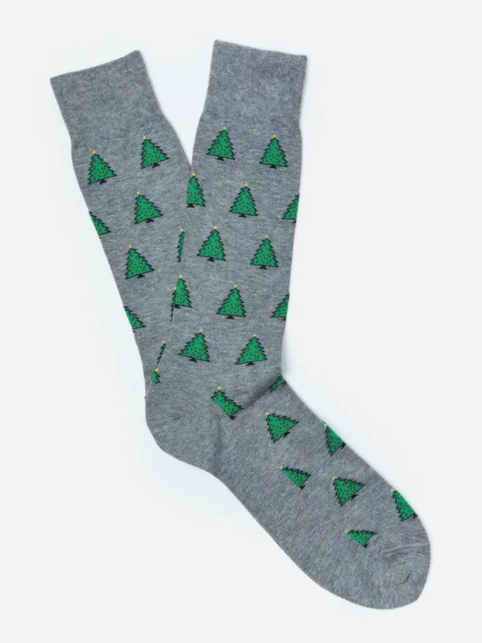 Socks Men JMcLaughlin Socks In Xmas Tree Dark Heather Gray