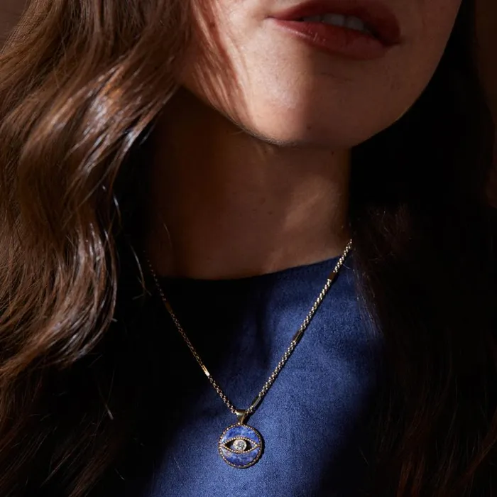Sodalite Evil Eye Necklace Gold Women Alex And Ani Halloween