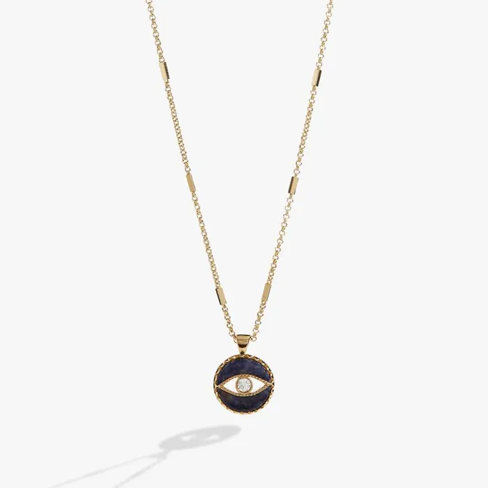 Sodalite Evil Eye Necklace Gold Women Alex And Ani Strength Protection