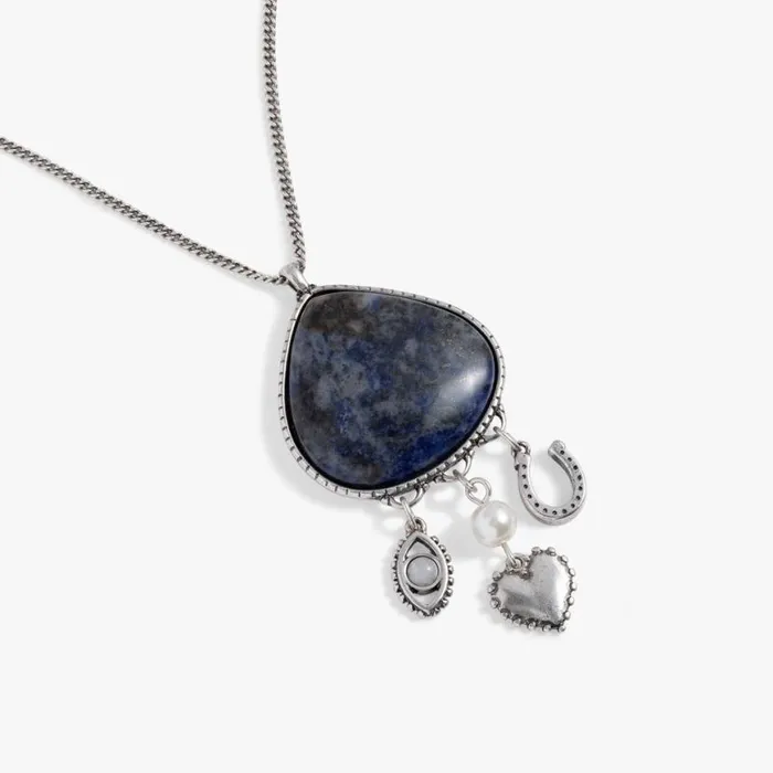 Sodalite Multicharm Necklace Antique Silver Women Alex And Ani Strength Protection Sodalite Multicharm Necklace Antique Silver Women Alex And Ani Strength Protection