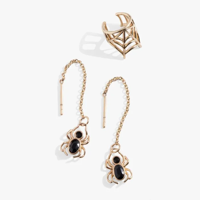 Spider Threader and Ear Cuff Set Gold Women Alex And Ani Earrings