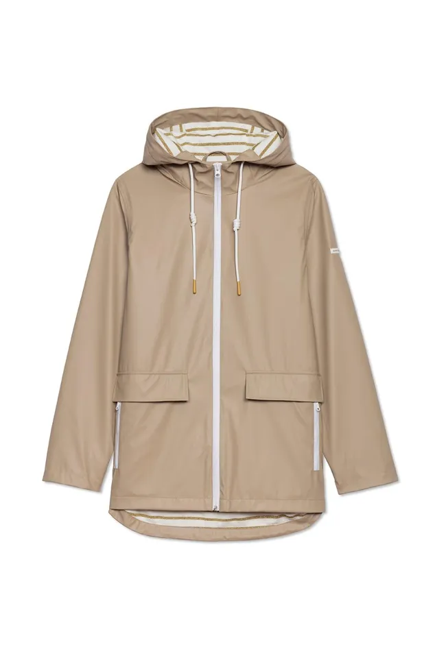 St Gabrielle Waterproof Patterned Rain Jacket With Fancy Drawstrings Oatmeal Women Saint James Aw24