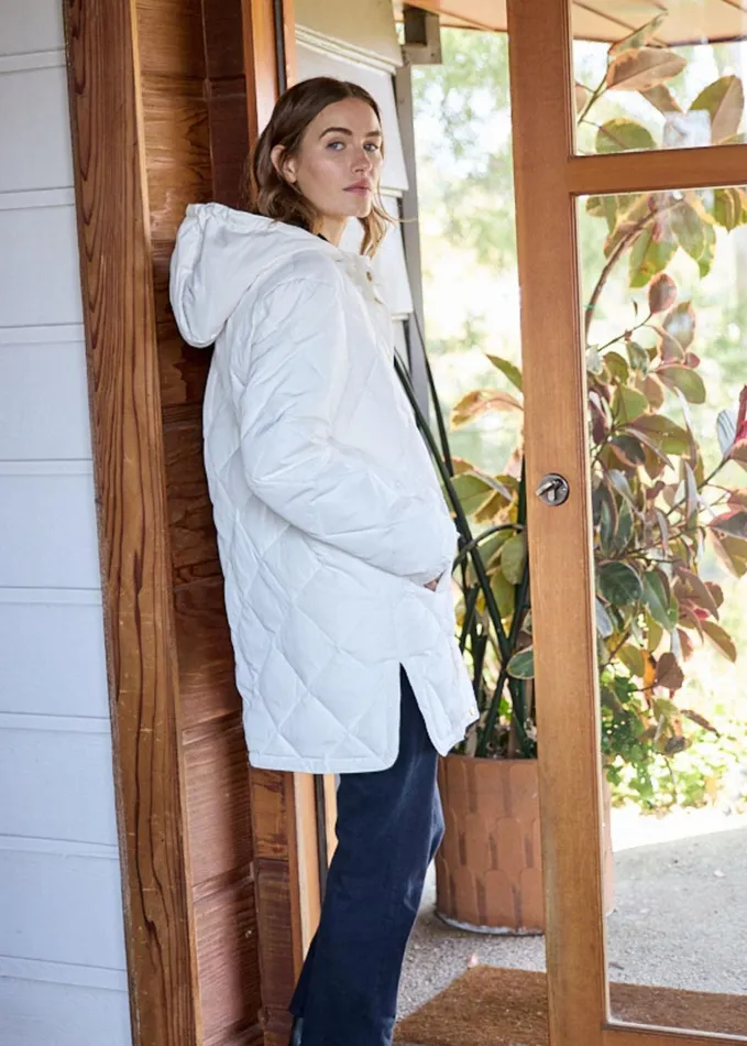 St Irina Quilted Hooded Puffer Jacket Winterwhite Women Saint James Coats and Raincoats