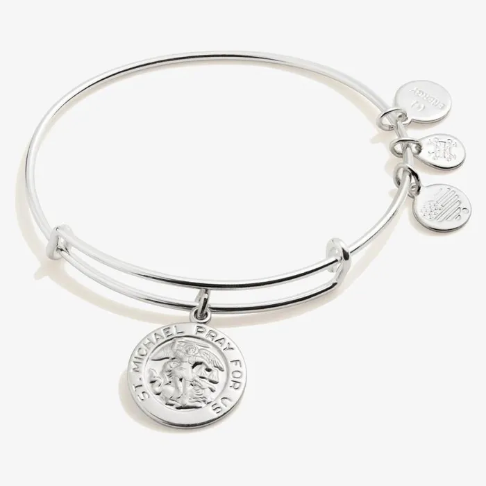 St Michael Charm Bangle Bracelet Shiny Silver Women Alex And Ani Strength Protection St Michael Charm Bangle Bracelet Shiny Silver Women Alex And Ani Strength Protection