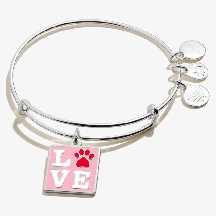 Stamp Of Love Paw Charm Bangle Bracelet Shiny Silver Women Alex And Ani Iconic Alex And Ani Stamp Of Love Paw Charm Bangle Bracelet Shiny Silver Women Alex And Ani Iconic Alex And Ani