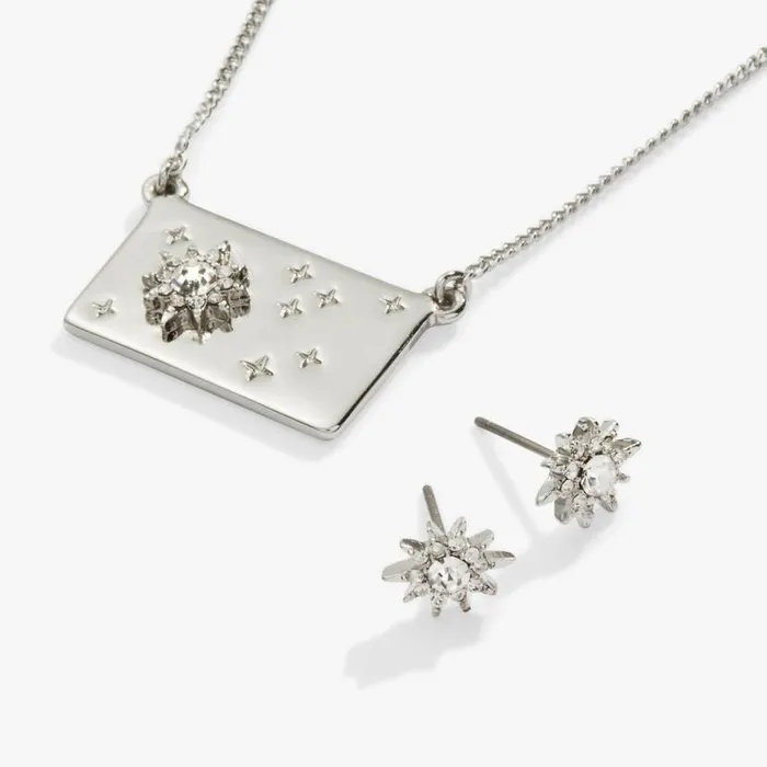 Starburst Charm Necklace And Stud Earring Gift Set Silver Women Alex And Ani Jewelry Sets Starburst Charm Necklace And Stud Earring Gift Set Silver Women Alex And Ani Jewelry Sets