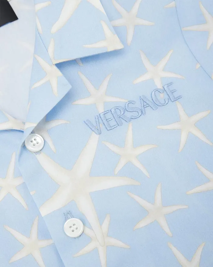 Stella Marina Baby Shirt Light Blue Children Versace Clothing