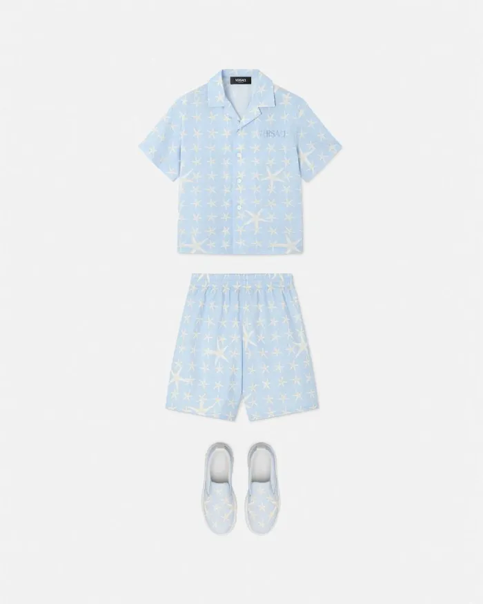 Stella Marina Kids Bermuda Shorts Light Blue Children Versace Clothing