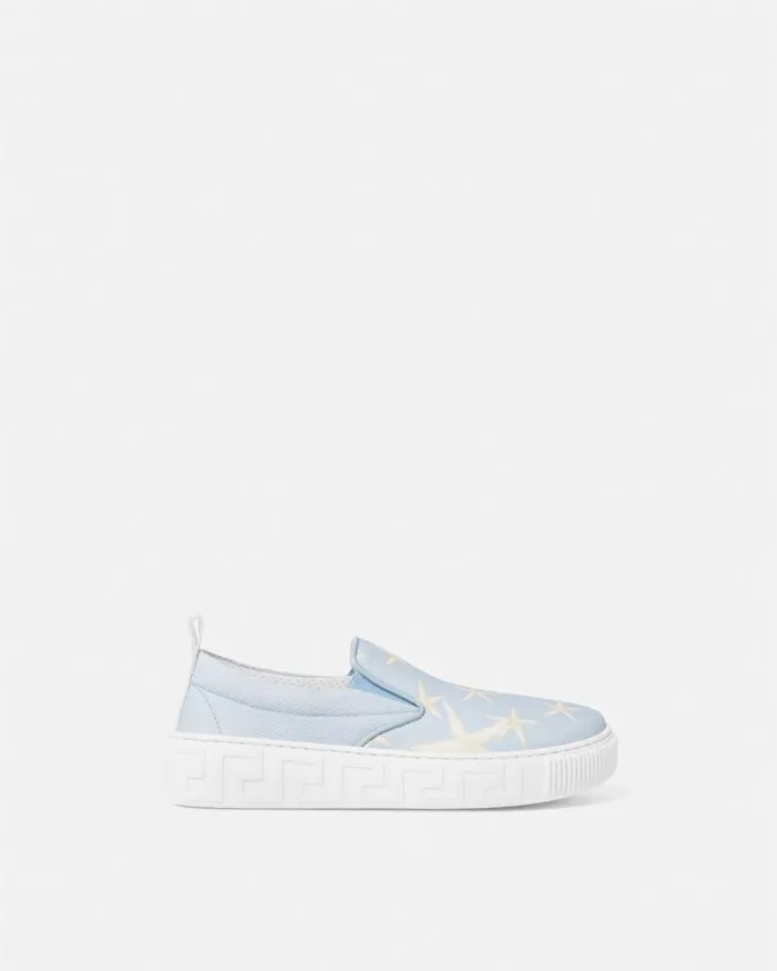 Stella Marina Kids SlipOn Sneakers Light Blue Children Versace Shoes