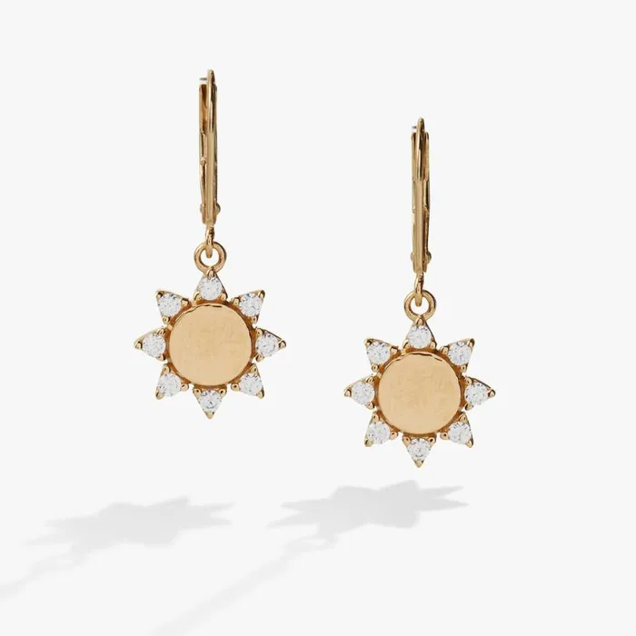 Sun Lever Back Earrings 14kt Gold Over Sterling Silver Women Alex And Ani Earrings