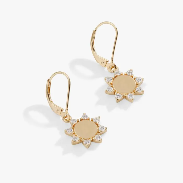 Sun Lever Back Earrings 14kt Gold Over Sterling Silver Women Alex And Ani Earrings
