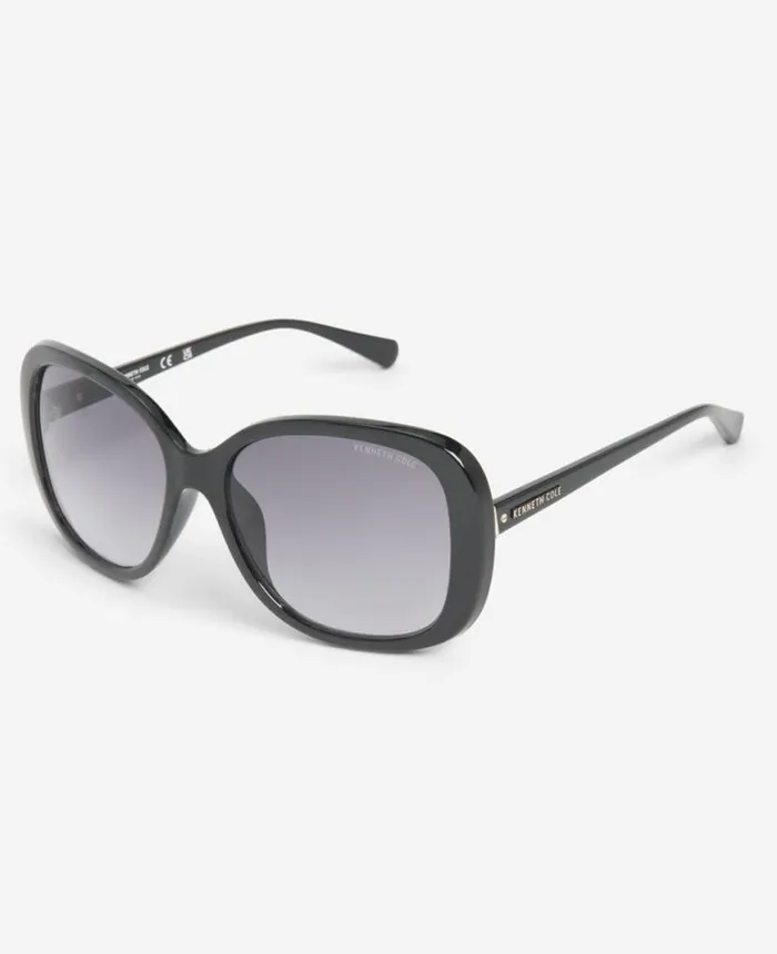 Sunglasses Women Kenneth Cole Ultem Oversized Square Sunglasses Black