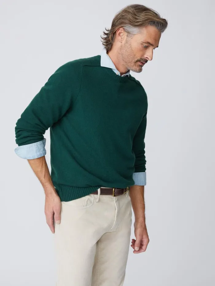 Sweaters Men JMcLaughlin Gordon Cashmere Sweater Bottle Green