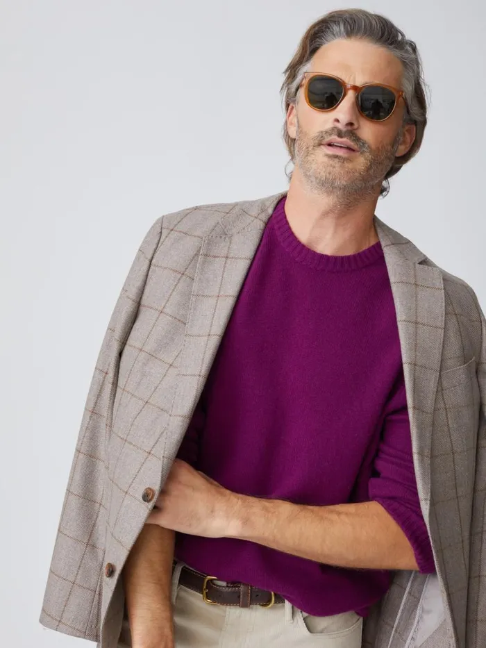 Sweaters Men JMcLaughlin Gordon Cashmere Sweater Plum