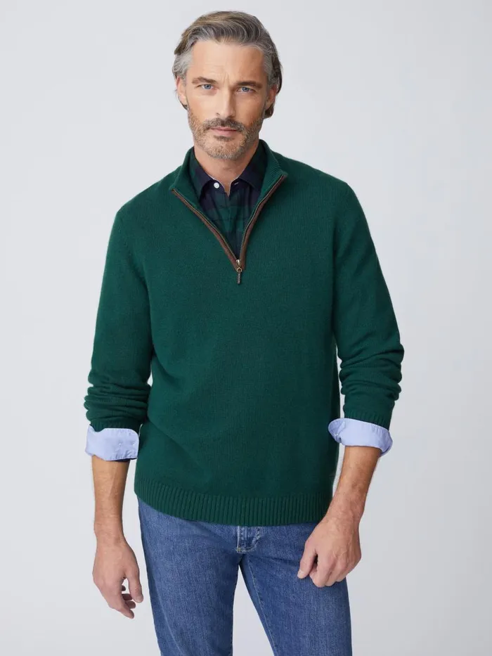 Sweaters Men JMcLaughlin Tate Cashmere Sweater Bottle Green