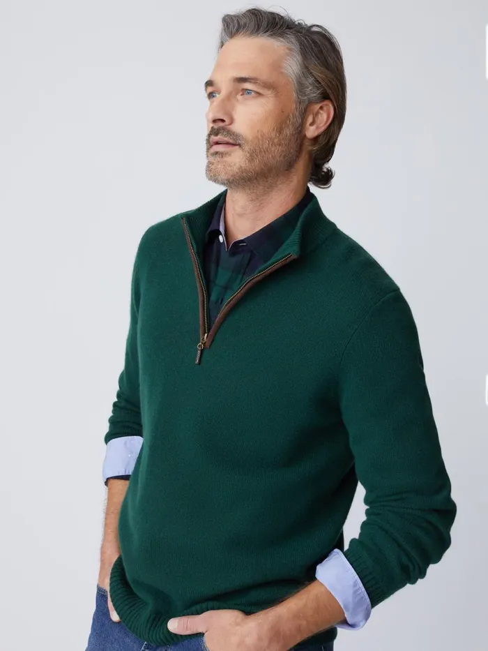 Sweaters Men JMcLaughlin Tate Cashmere Sweater Bottle Green