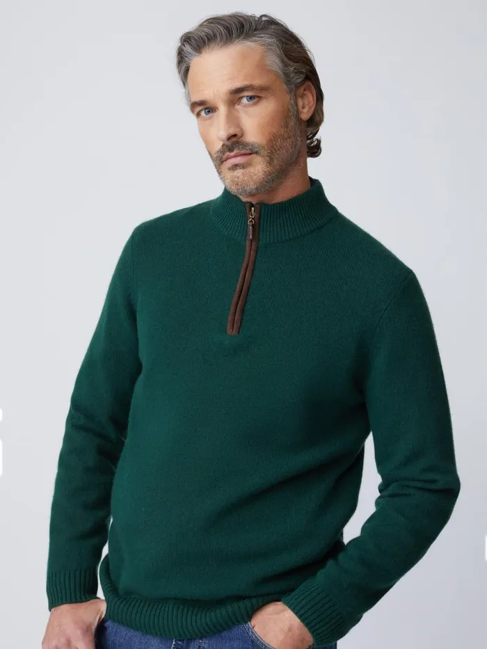 Sweaters Men JMcLaughlin Tate Cashmere Sweater Bottle Green