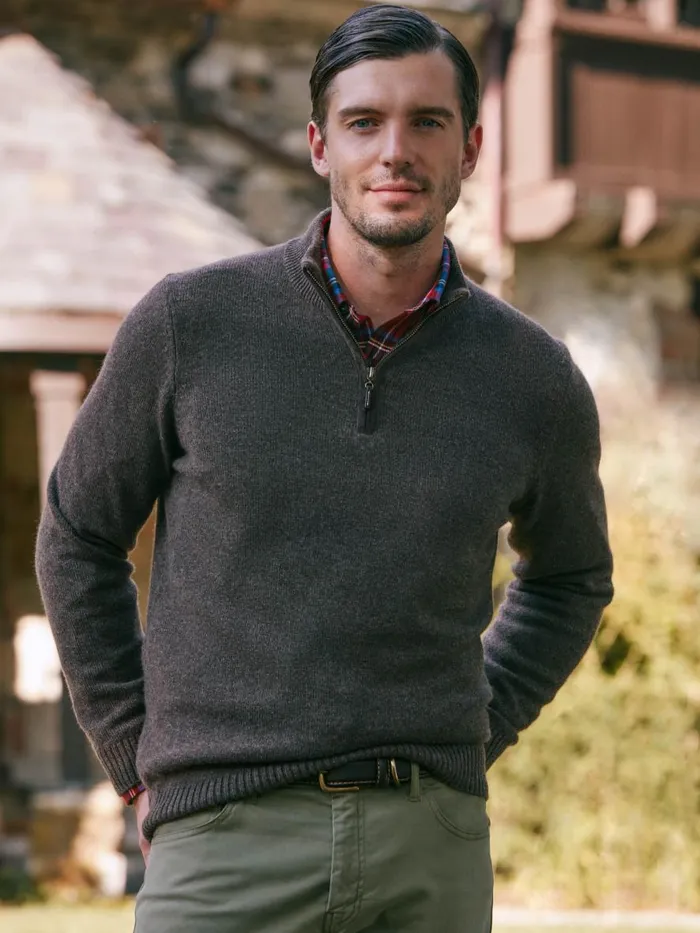 Sweaters Men JMcLaughlin Tate Cashmere Sweater Dapple Gray