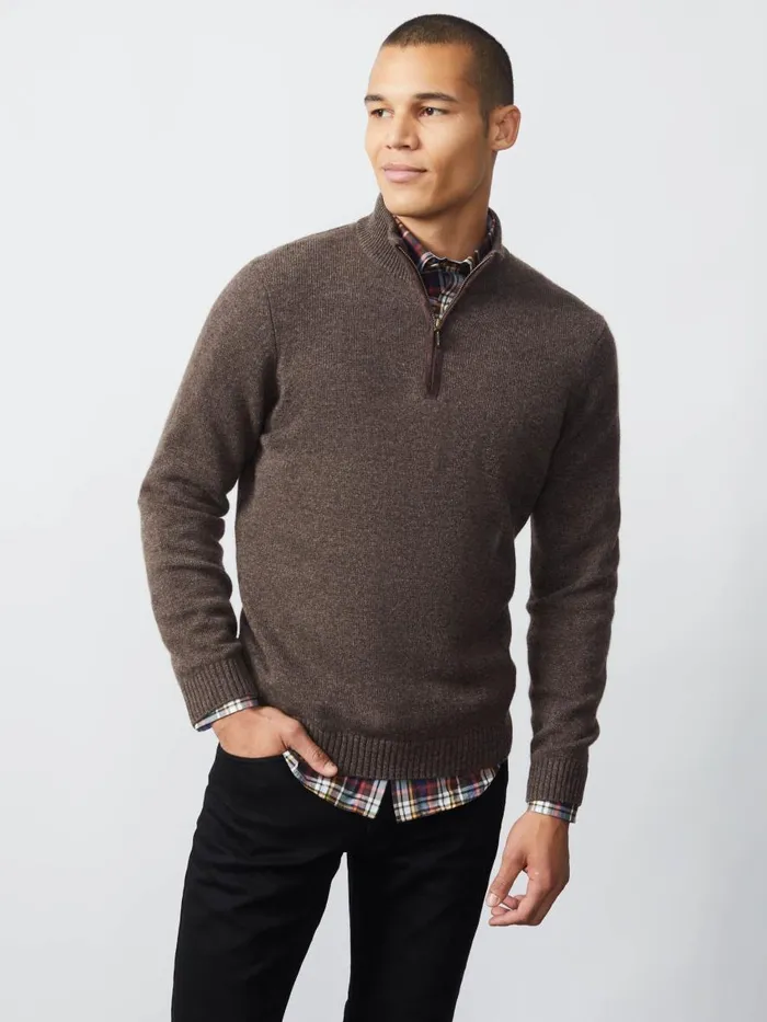 Sweaters Men JMcLaughlin Tate Cashmere Sweater Dapple Gray Sweaters Men JMcLaughlin Tate Cashmere Sweater Dapple Gray