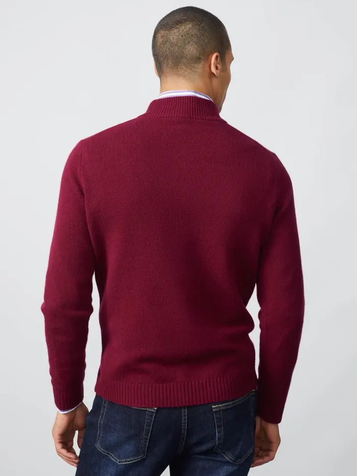 Sweaters Men JMcLaughlin Tate Cashmere Sweater Heather Wine