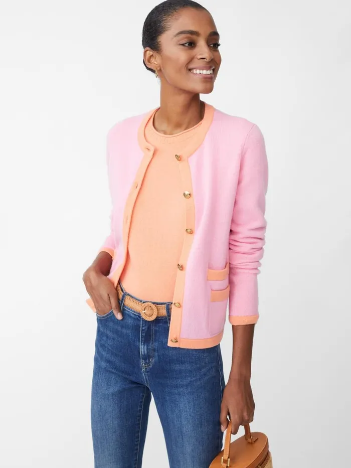 Sweaters Women JMcLaughlin Ainsley Cashmere Cardigan Pinkorange Sweaters Women JMcLaughlin Ainsley Cashmere Cardigan Pinkorange