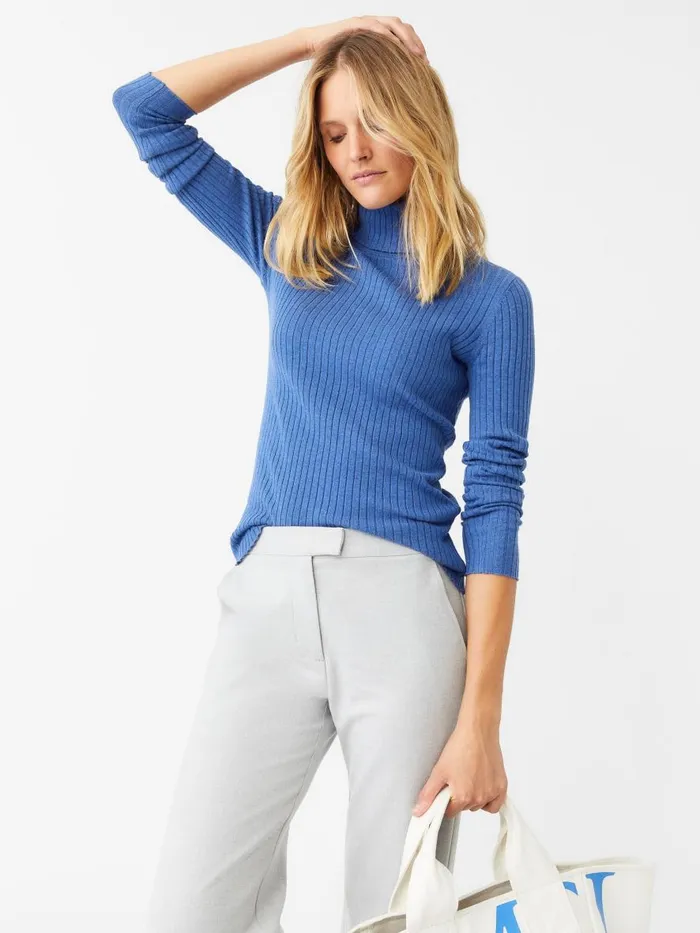 Sweaters Women JMcLaughlin Arlette Turtleneck Heather Chambray