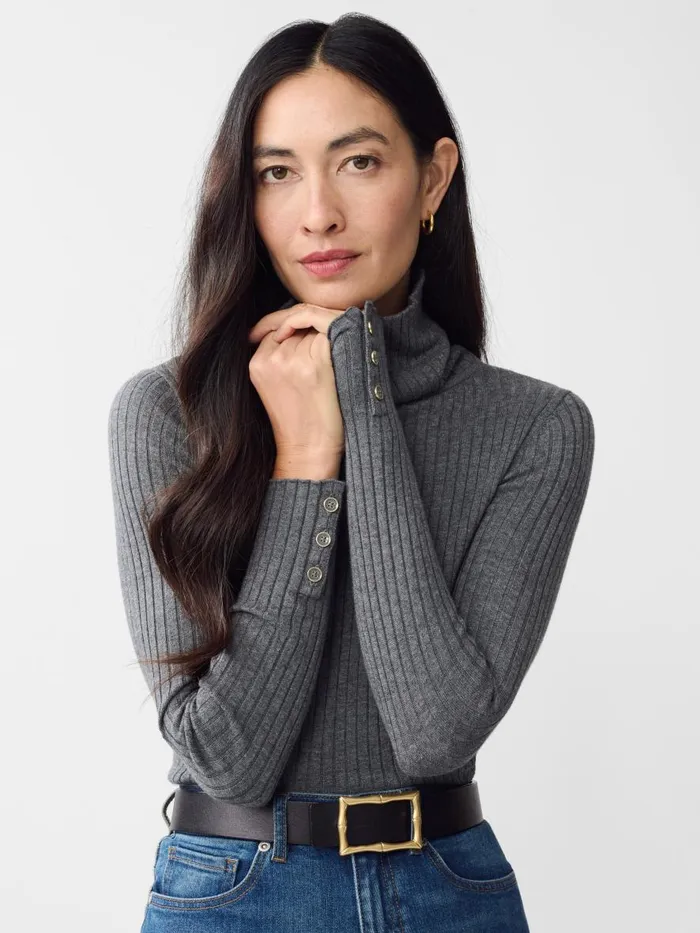 Sweaters Women JMcLaughlin Arlette Turtleneck Heather Gray Sweaters Women JMcLaughlin Arlette Turtleneck Heather Gray