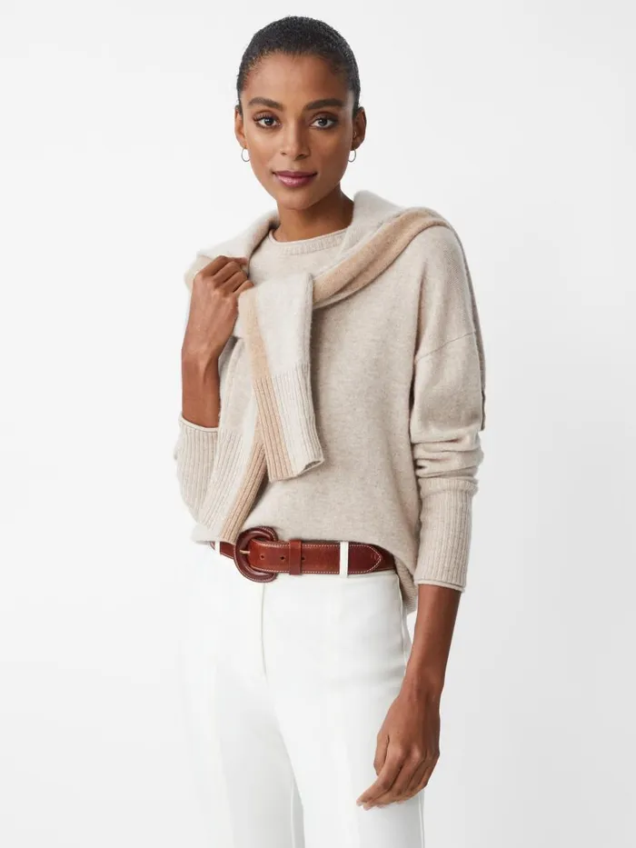 Sweaters Women JMcLaughlin Caitie Cashmere Sweater Heather Oatmeal