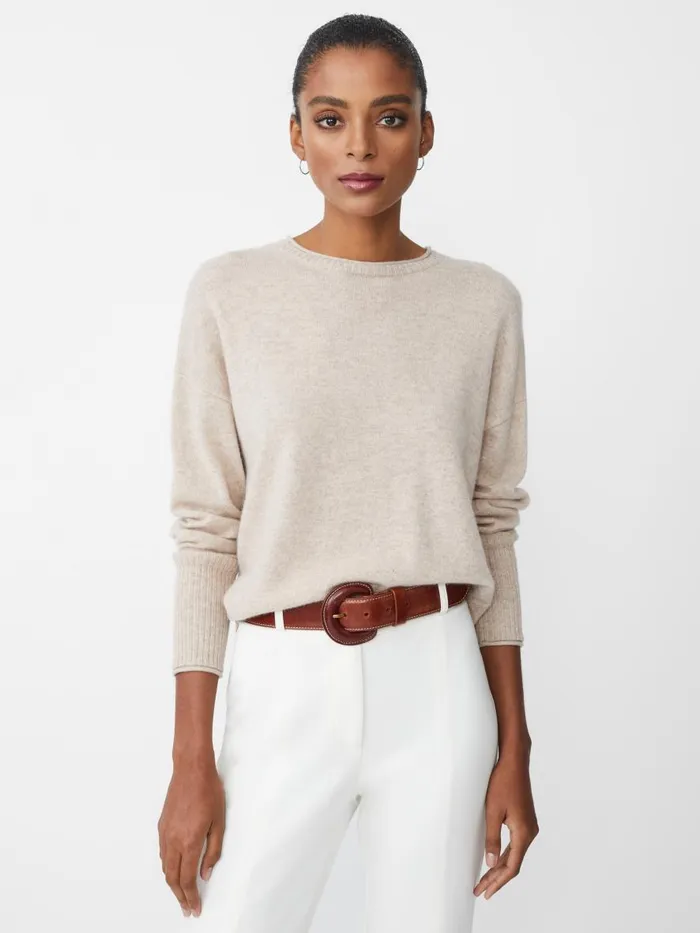 Sweaters Women JMcLaughlin Caitie Cashmere Sweater Heather Oatmeal Sweaters Women JMcLaughlin Caitie Cashmere Sweater Heather Oatmeal