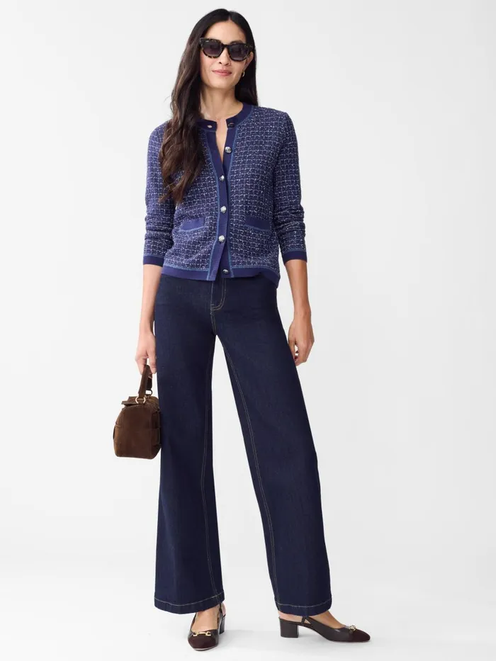 Sweaters Women JMcLaughlin Cecille Cardigan Denim Sweaters Women JMcLaughlin Cecille Cardigan Denim