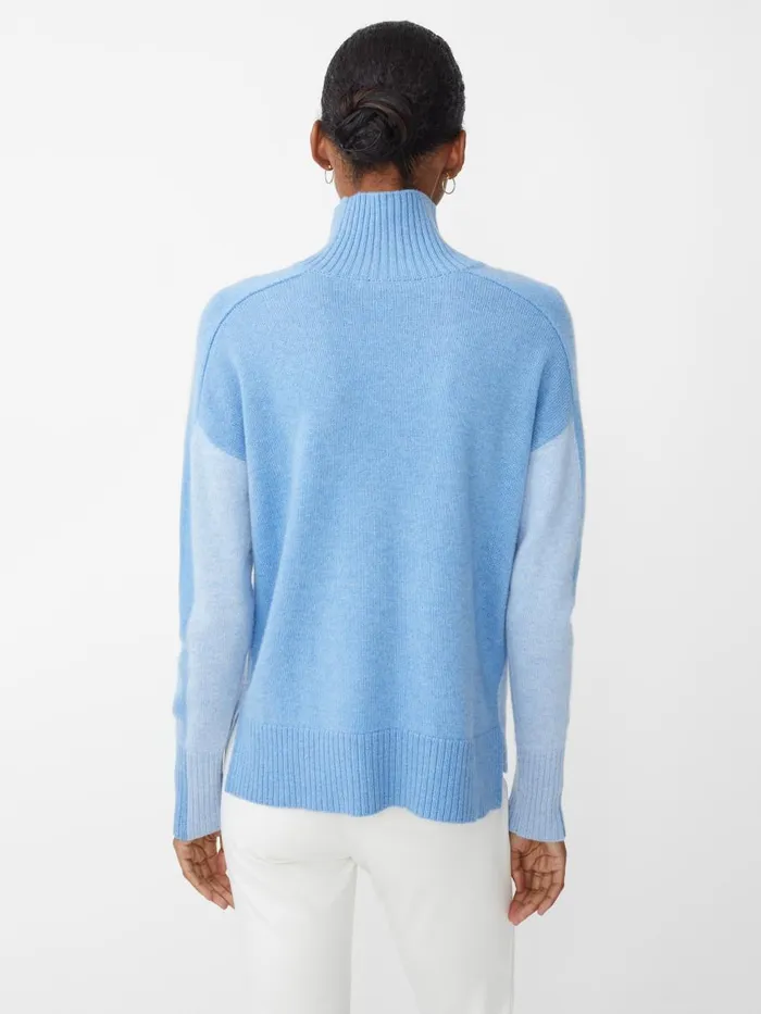 Sweaters Women JMcLaughlin Dina Cashmere Turtleneck In Color Block Blue Tonal Sweaters Women JMcLaughlin Dina Cashmere Turtleneck In Color Block Blue Tonal