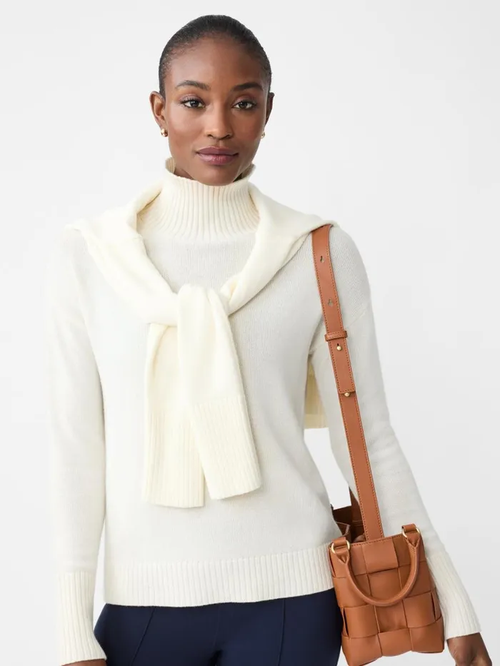 Sweaters Women JMcLaughlin Dina Cashmere Turtleneck Ivory