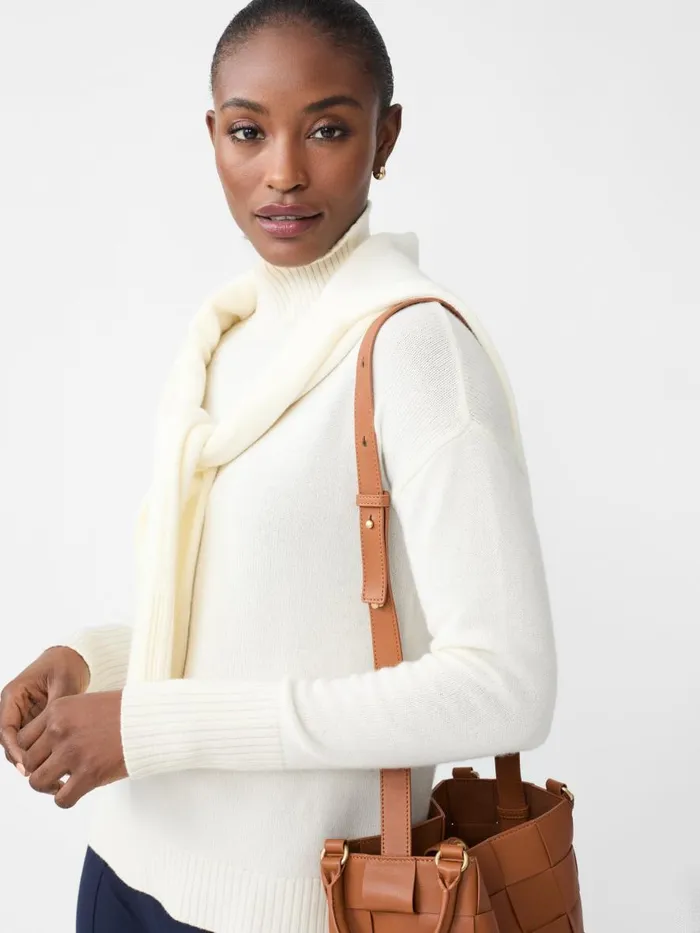 Sweaters Women JMcLaughlin Dina Cashmere Turtleneck Ivory Sweaters Women JMcLaughlin Dina Cashmere Turtleneck Ivory