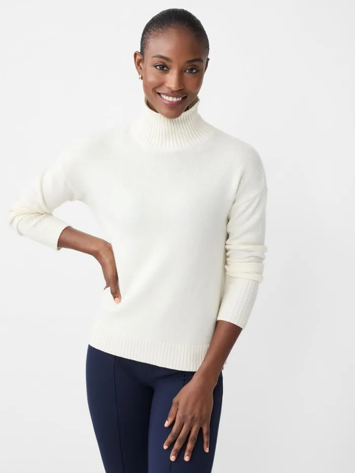 Sweaters Women JMcLaughlin Dina Cashmere Turtleneck Ivory Sweaters Women JMcLaughlin Dina Cashmere Turtleneck Ivory