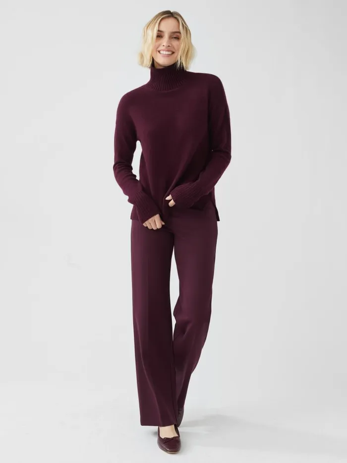 Sweaters Women JMcLaughlin Dina Cashmere Turtleneck Merlot