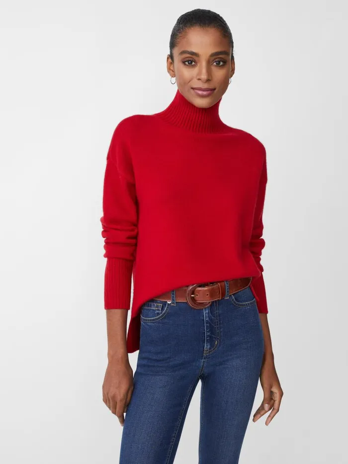 Sweaters Women JMcLaughlin Dina Cashmere Turtleneck Rouge