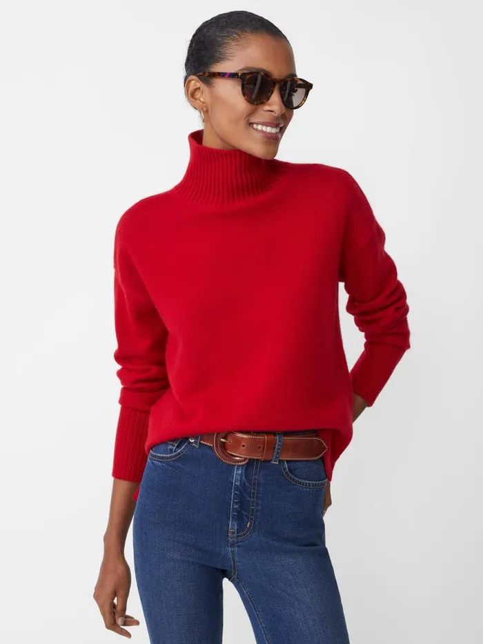 Sweaters Women JMcLaughlin Dina Cashmere Turtleneck Rouge Sweaters Women JMcLaughlin Dina Cashmere Turtleneck Rouge