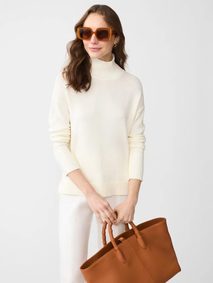 Sweaters Women JMcLaughlin Dina Turtleneck Egret White Sweaters Women JMcLaughlin Dina Turtleneck Egret White